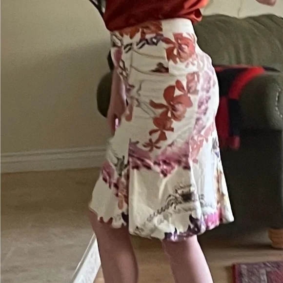 ROBERTO CAVALLI Vintage Orchid Jeweled Sea Life Gored Sexy Denim Skirt U… - Picture 8 of 15